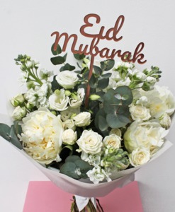Drivu White Peony Eid bouquet