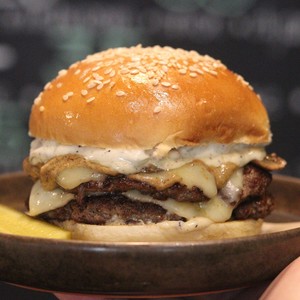 Drivu Mushroom Swiss Beef Burger