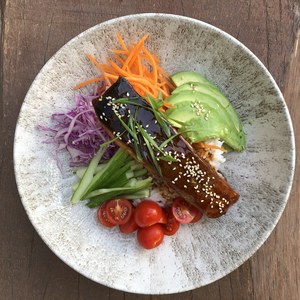 Drivu Salmon Teriyaki Bowl