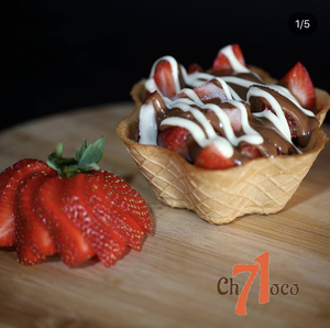 Drivu كوب البسكويت فراولة نوتيلا Biscuit Cup Strawberry Nutella