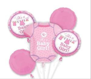 Drivu Baby Girl Balloons (Foil & 10 pieces rubbber)