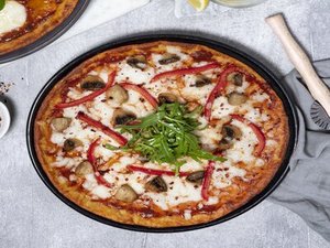 Drivu Keto Mushroom and Bell Pepper Pizza