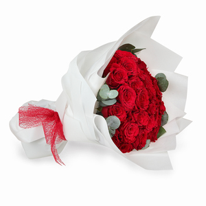 Drivu Red Rose - Luxury White Bouquet (HB5)