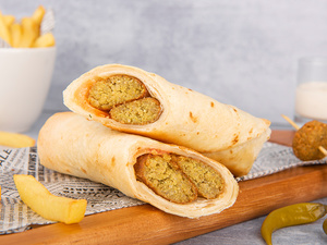 Drivu Falafel Wrap with Condiments 