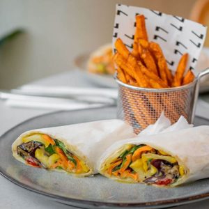 Drivu Roasted vegetable burrito